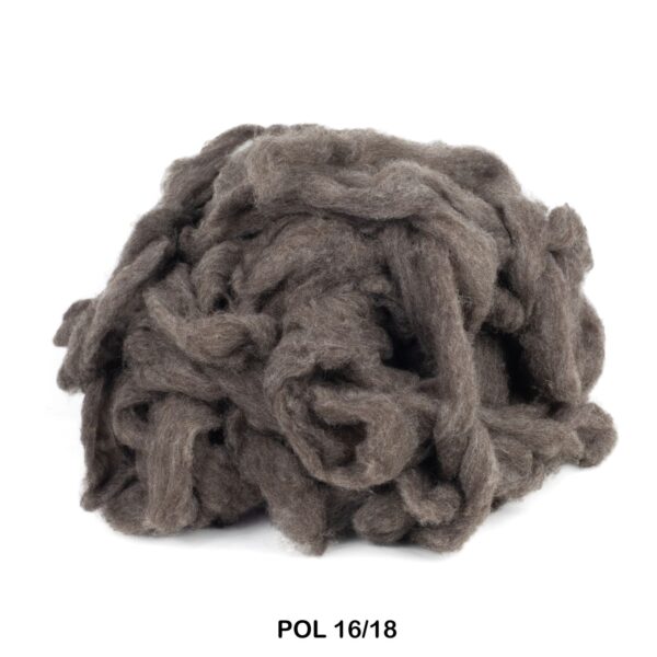 Polwarth 16/18, Grey Brown - Carded Roving