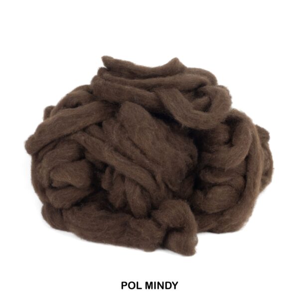 Polwarth Mindy, Dark Brown - Carded Roving