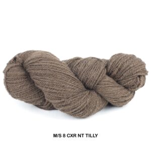 Brown Corriedale X Romney Millspun yarn skein